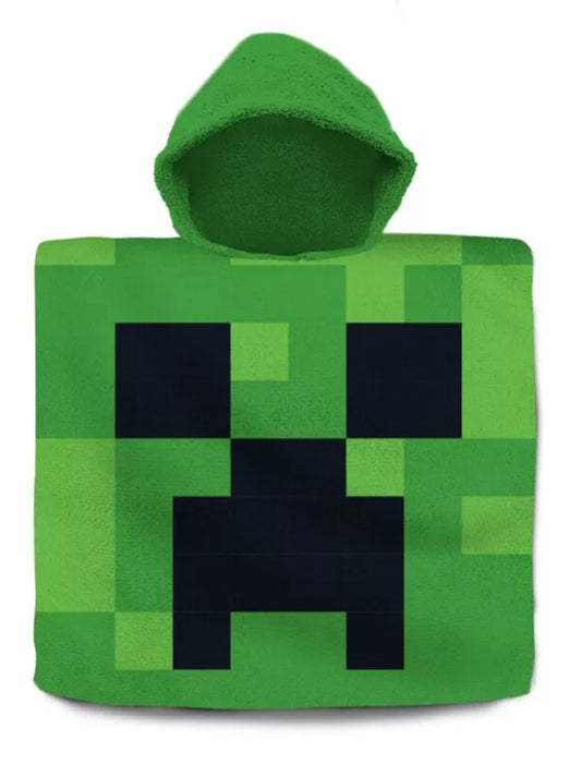Poncho serviette de plage Minecraft vert