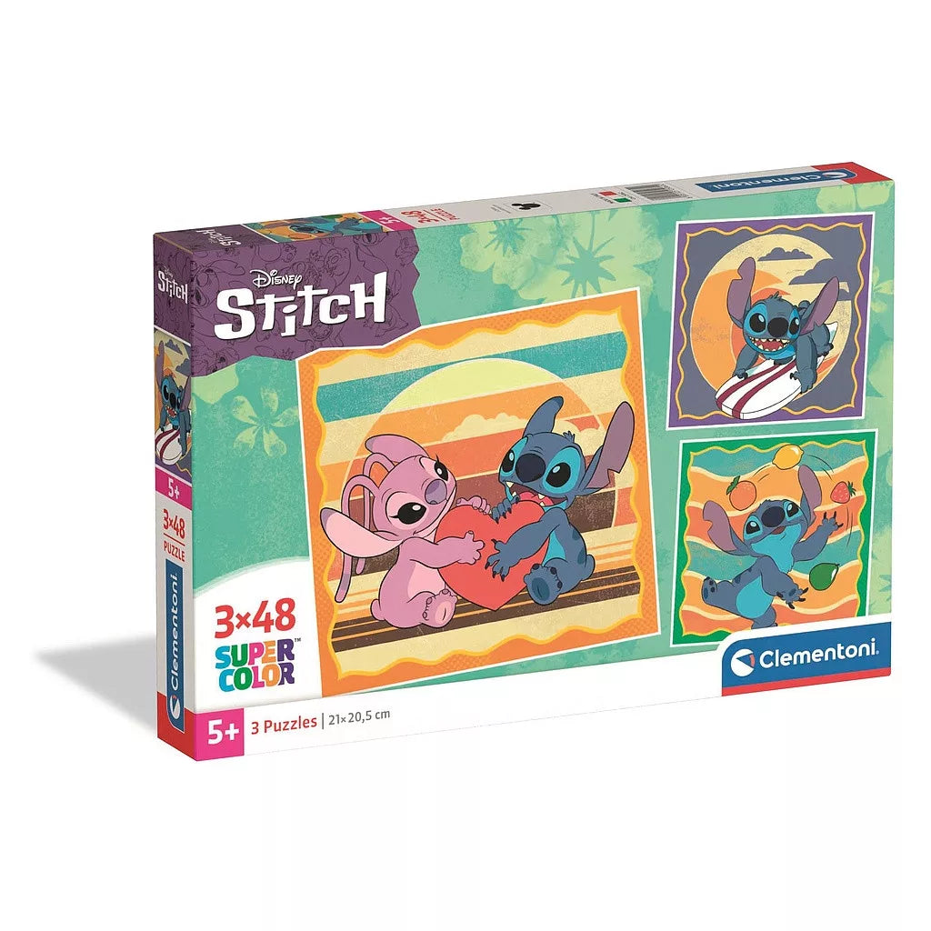 (Précommande) Puzzle Disney Lilo et Stitch 3x48 pièces Clementoni