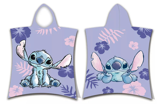 Poncho serviette de plage violet Disney Lilo et Stitch