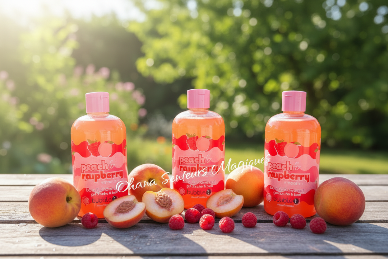 Gel douche - smoothie pêche et framboise