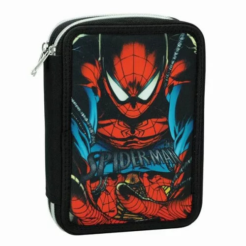 Trousse à crayons remplie Spiderman 2 niveaux