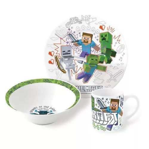 Coffret vaisselle en porcelaine - Minecraft