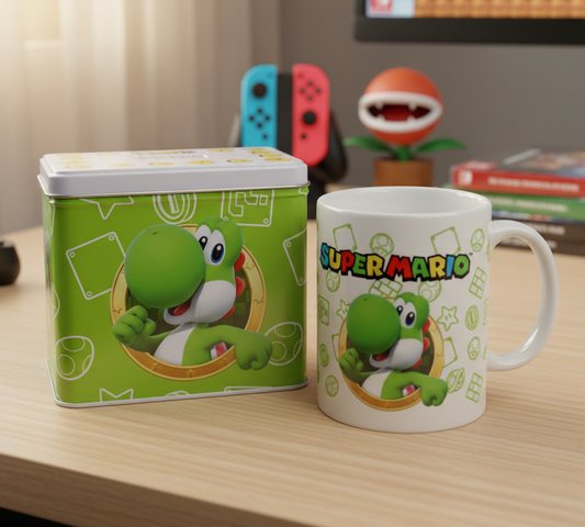 (Précommande) Tirelire + Mug Yoshi Super Mario Bros Nintendo