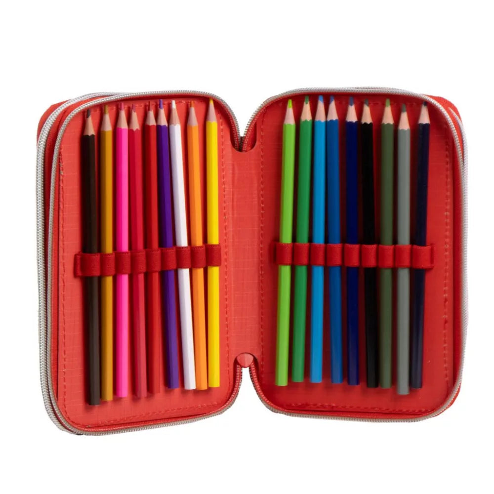 Trousse à crayons remplie Spiderman 3 niveaux