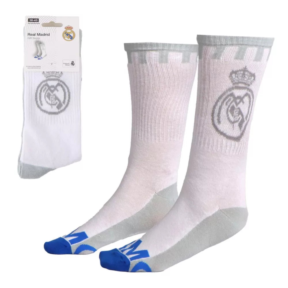 Chaussettes longues blanches pour adultes Real Madrid 38/45