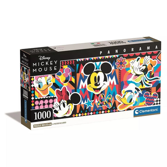 (Précommande) Puzzle compact panoramique Disney Mickey Pop Art 1000 pièces + poster inclus Clementoni