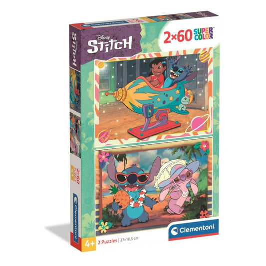 (Précommande) Puzzle Disney Lilo et Stitch Vacances Galactiques 2x60 pièces Clementoni