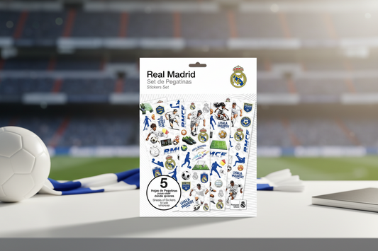 Lot de 5 feuilles d'autocollants Real Madrid