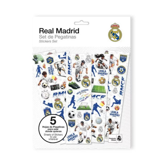 Lot de 5 feuilles d'autocollants Real Madrid