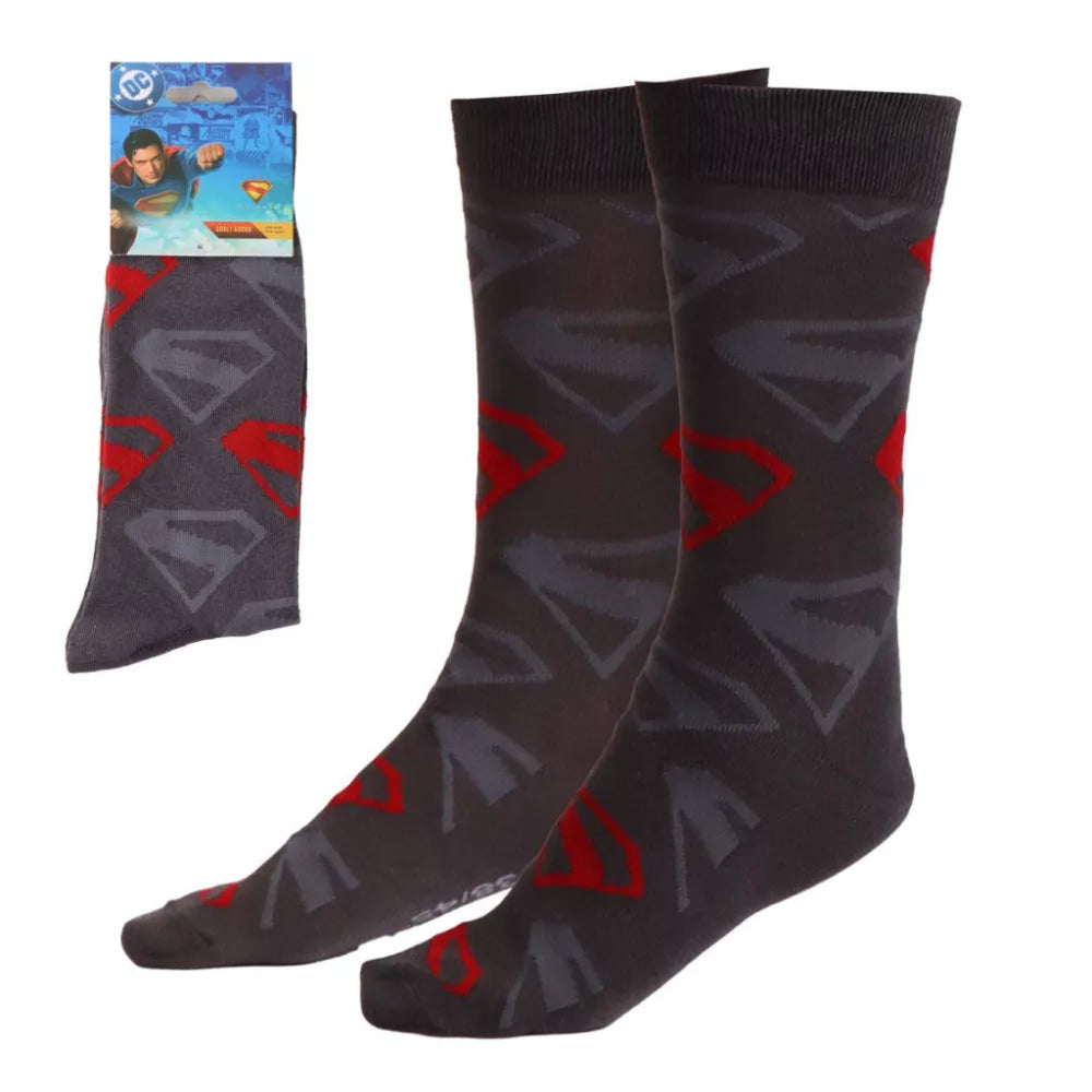 Chaussettes longues adultes Superman Gris 38/45