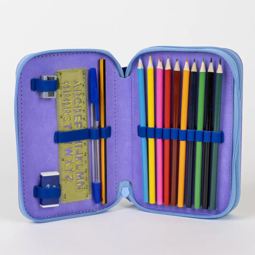 Trousse à crayons remplie Stitch 2 niveaux