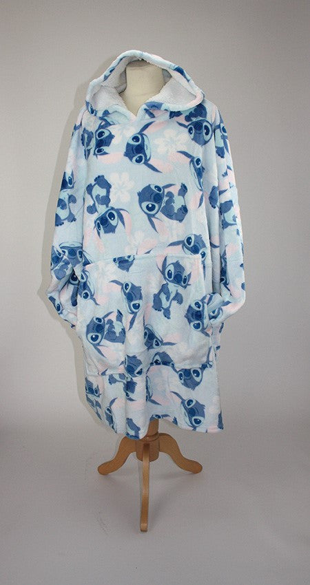 Couverture polaire en peluche Disney Lilo et Stitch, poncho 7-14 ans