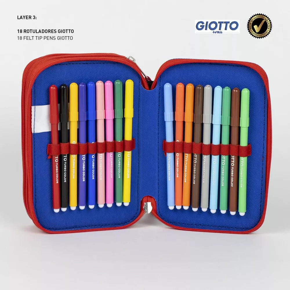 Trousse à crayons remplie à 3 niveaux Spiderman