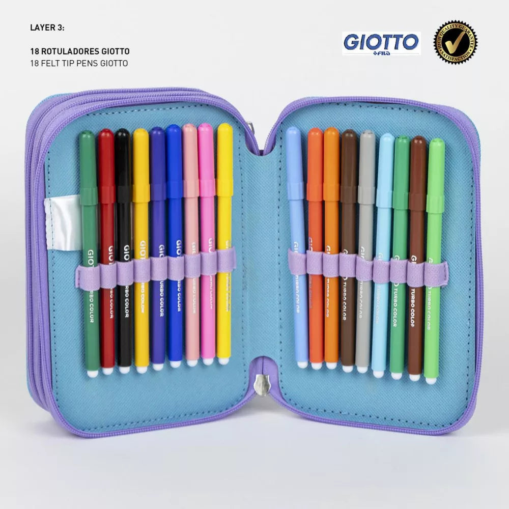 Trousse à crayons remplie Reine des neiges 3 niveaux