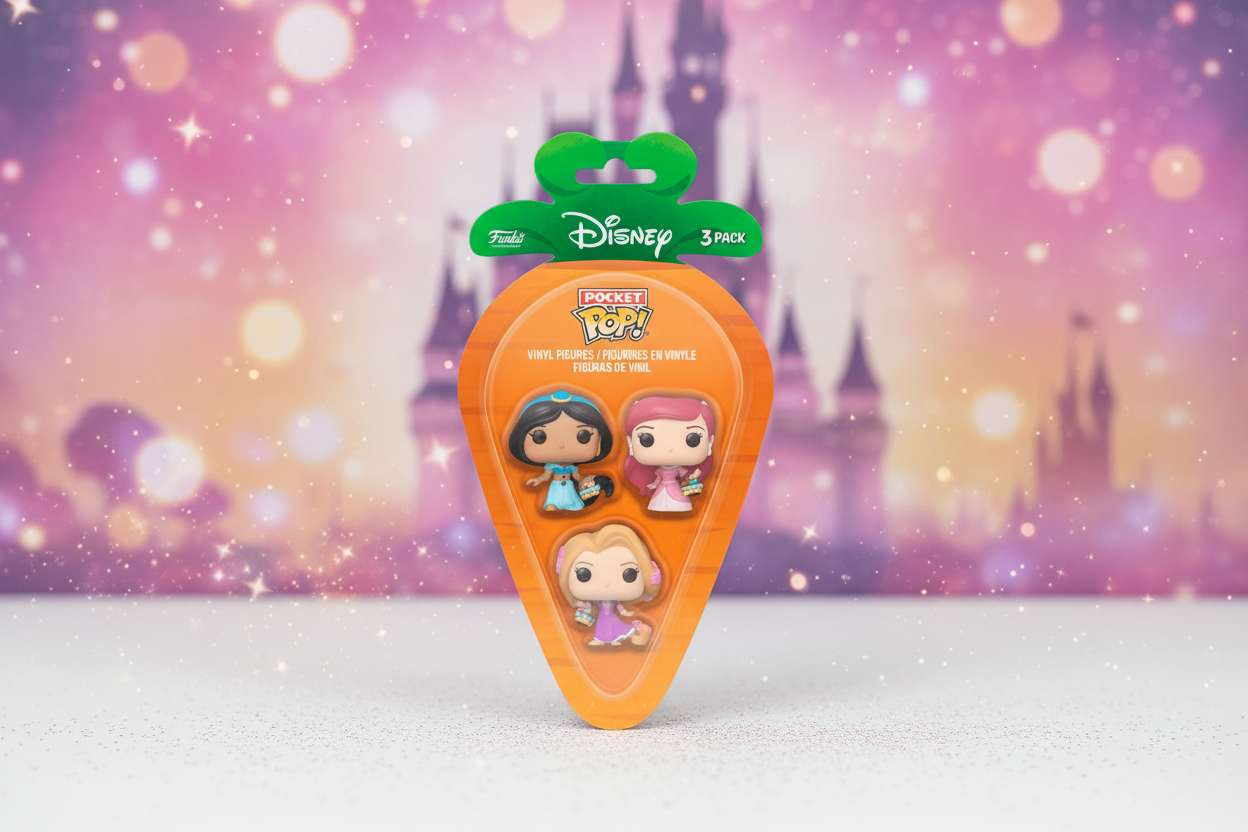 (Précommande) Blister de 3 figurines Carrot Pocket POP Disney Princesses Raiponce Ariel Jasmine Pâques