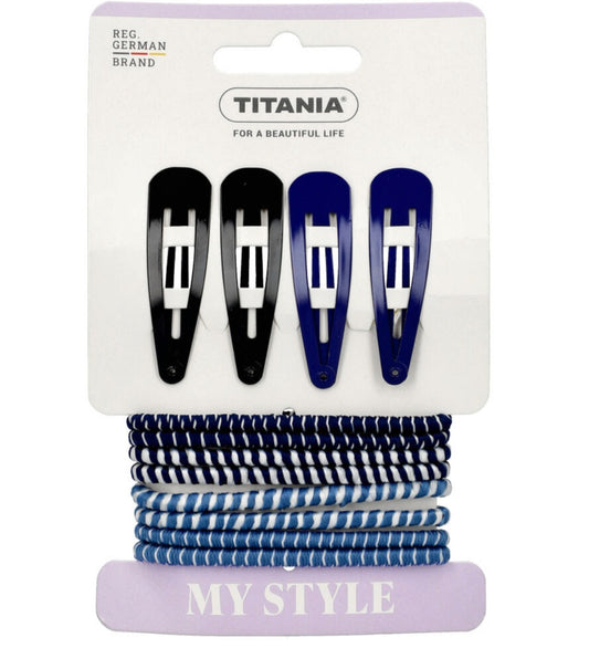 Ensemble 4 Barrettes + 8 Elastiques
