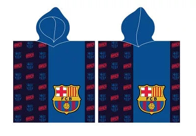 Poncho serviette de plage bleu FC Barcelone 60x120 cm