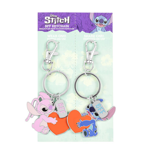 Lot de 2 porte-clés Disney Angel & Stitch