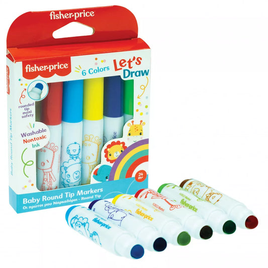 Lot de 6 marqueurs lavables - Fisher Price