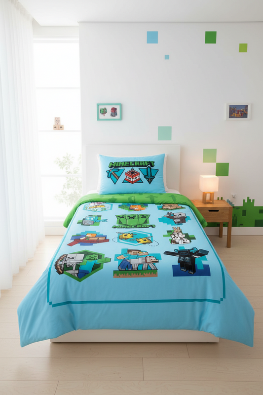 (Précommande) Parure de lit 1 personne Minecraft