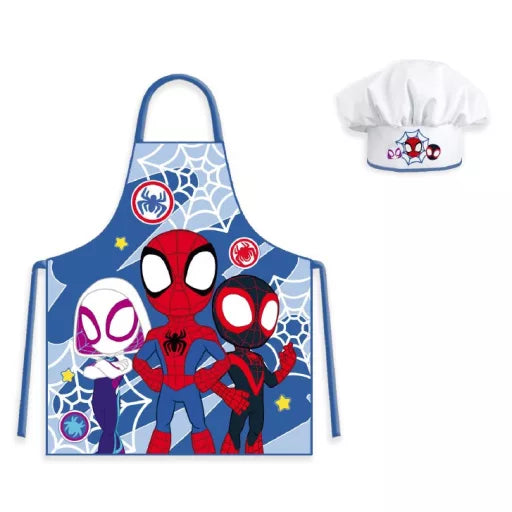 (Précommande)Tablier pour enfant avec toque Spiderman