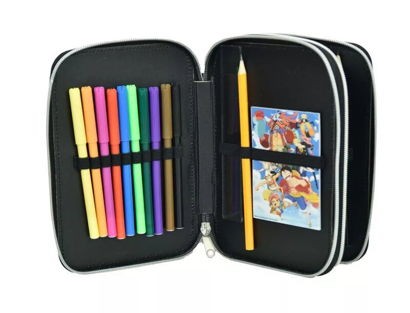 Trousse à crayons à 2 niveaux remplis One Piece