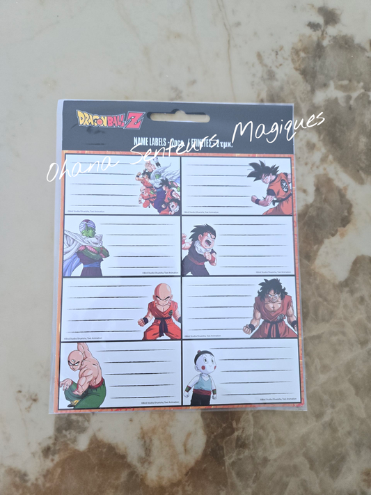 Lot de 16 étiquettes pour cahier - Dragon ball Z