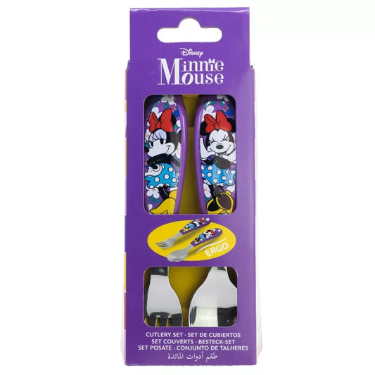 Ensemble de couverts ergonomiques en métal Minnie - 2 pièces