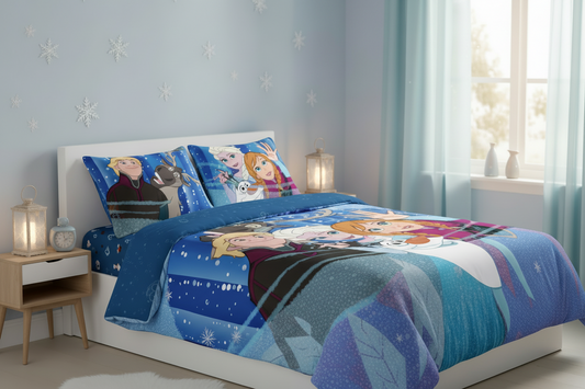 (Précommande) Parure de lit 1 personne Reine des neiges