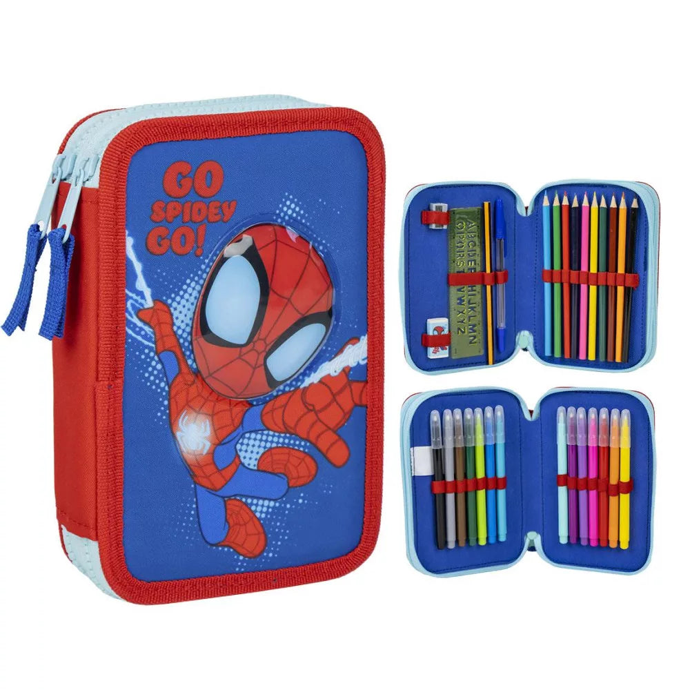Trousse à crayons remplie Spidey 2 niveaux