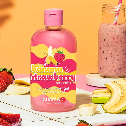 Nettoyant pour le corps smoothie banane et fraise (500 ml)