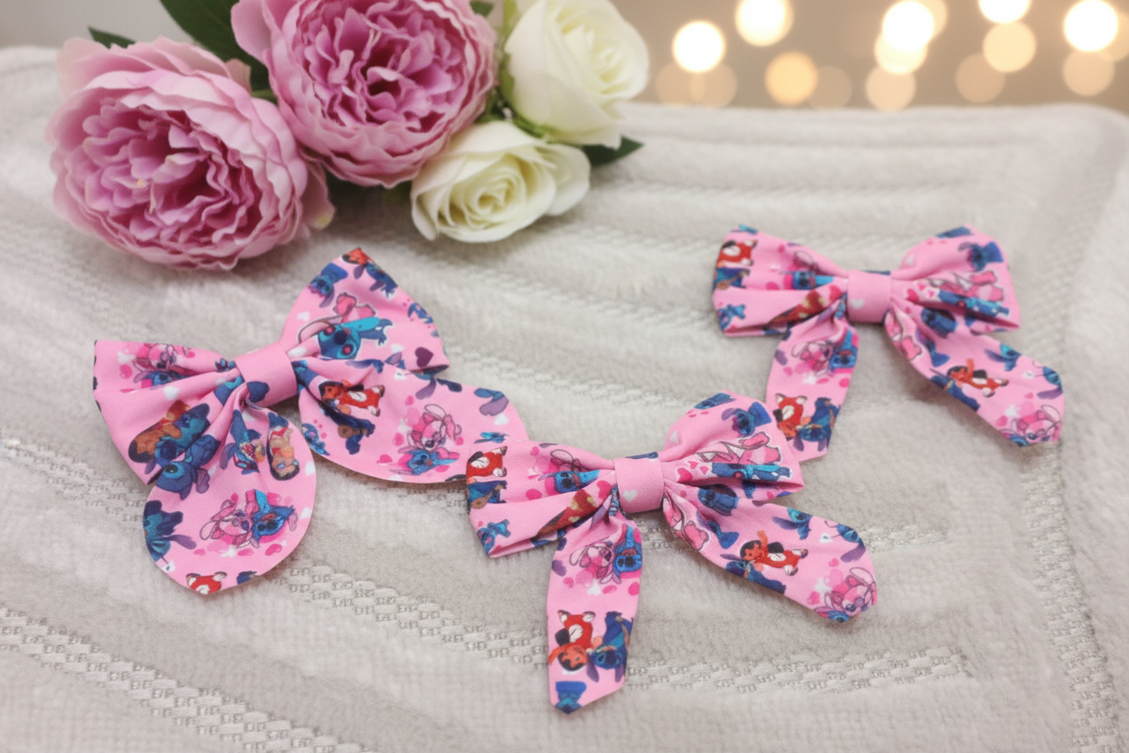 Pince à cheveux noeud Stitch