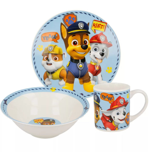 Coffret vaisselle en porcelaine- Pat patrouille