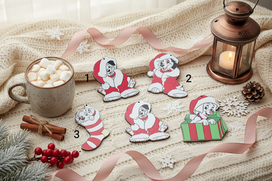 Ornements en bois suspension décoration de Noël Dalmatiens