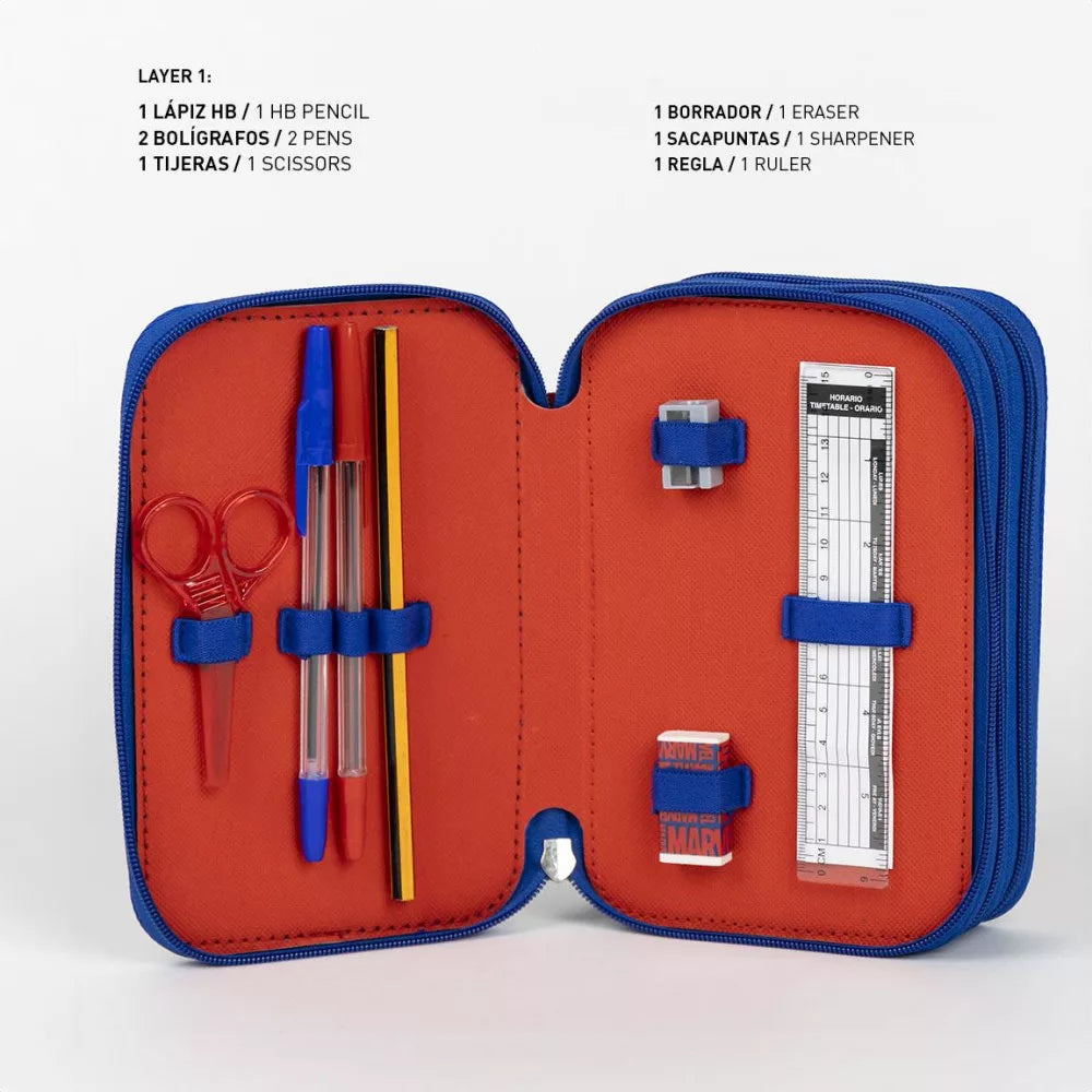 Trousse à crayons remplie Avengers 3 niveaux