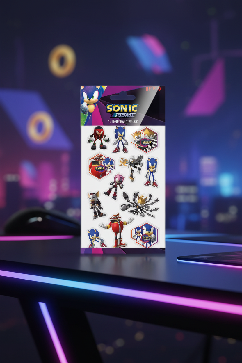 Lot 12 tatouages éphémères- Sonic
