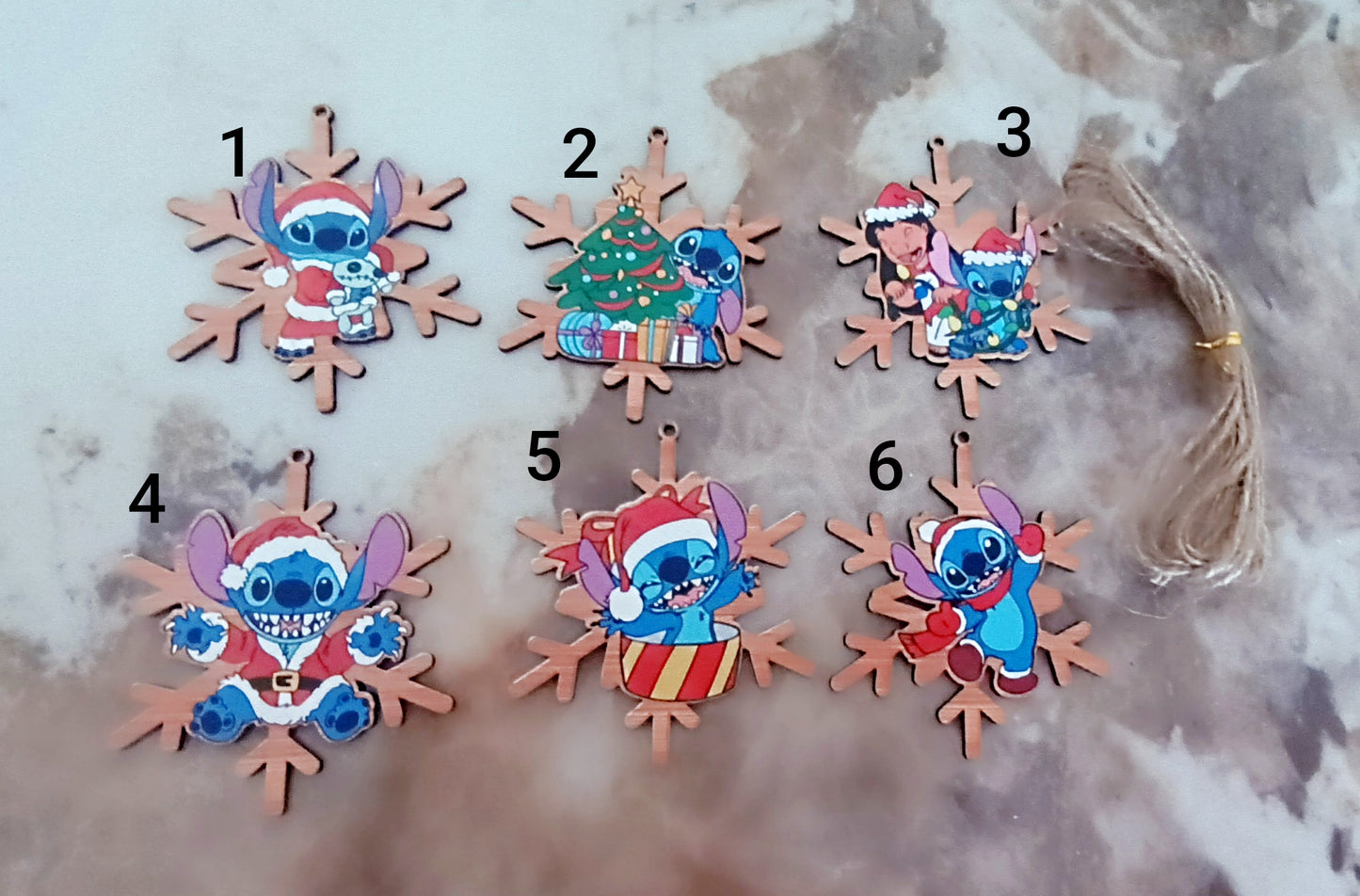 Ornements en bois suspensions décoration de Noël Stitch