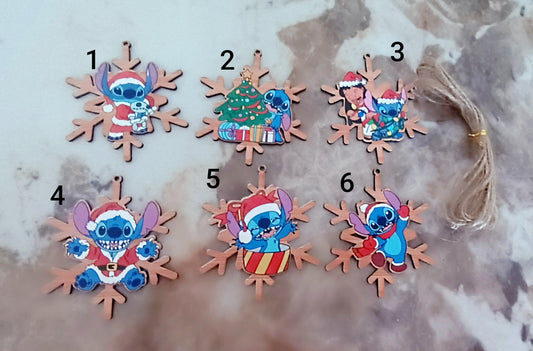 Ornements en bois suspensions décoration de Noël Stitch