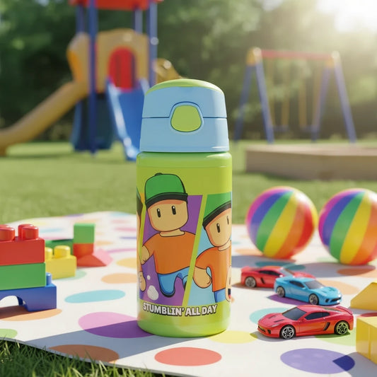 (Précommande) Bouteille en aluminium avec paille et crochet Stumble Guys  500 ml