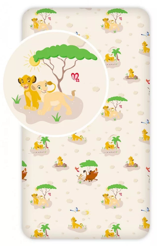 Drap housse 1 personne Roi lion