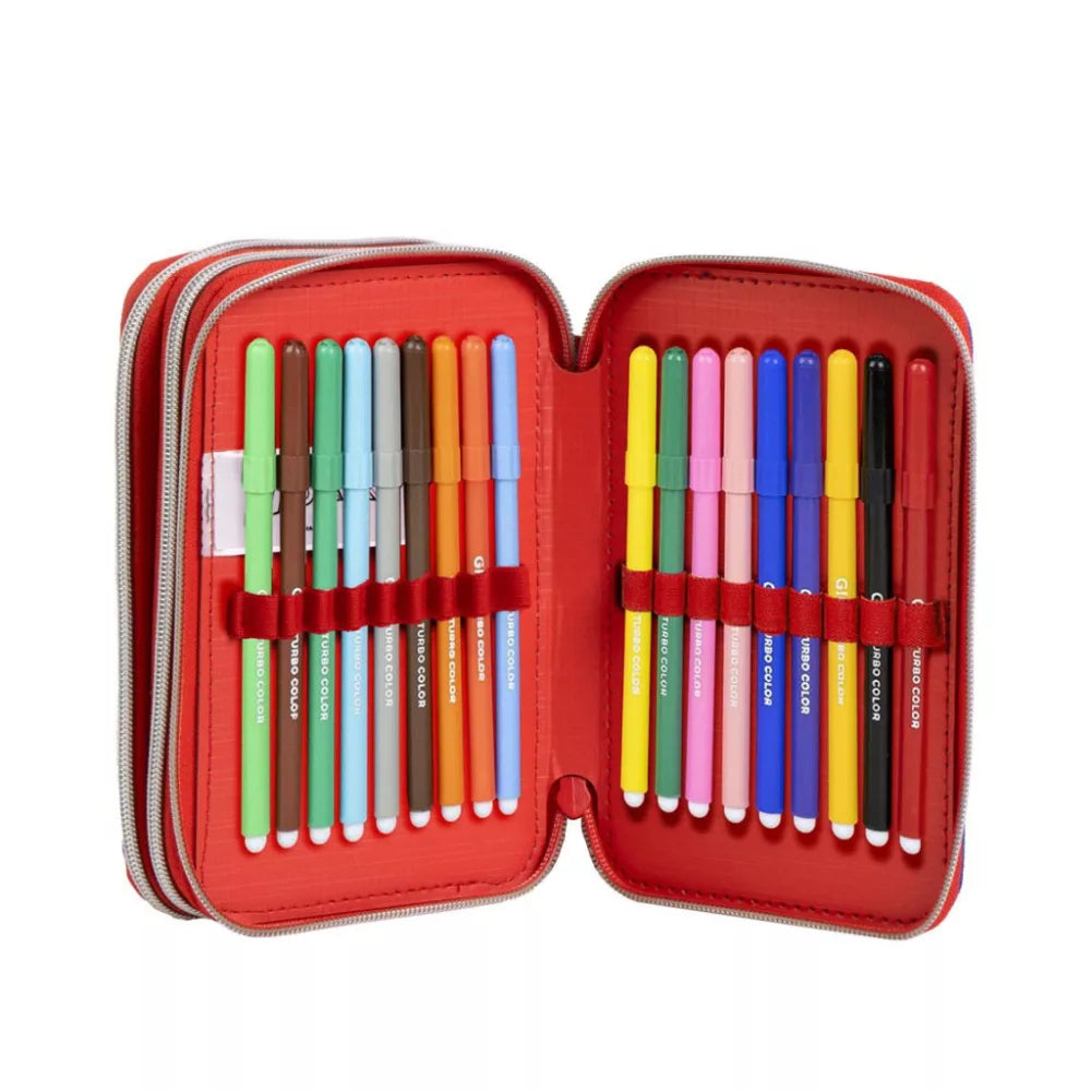 Trousse à crayons remplie Spiderman 3 niveaux