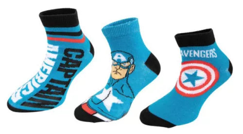 (Précommande) Lot de 3 paires de chaussettes montantes enfant Avengers Captain America 23/26