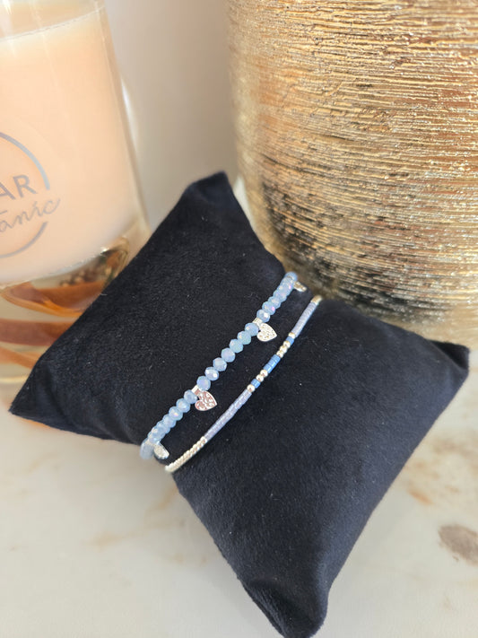 Bracelet d'amour en perles d'argent pour enfant