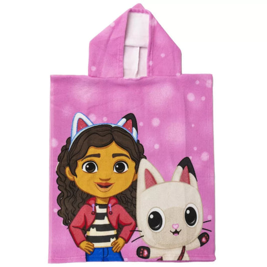 Poncho serviette de plage Gabby's Dollhouse 50x115 cm