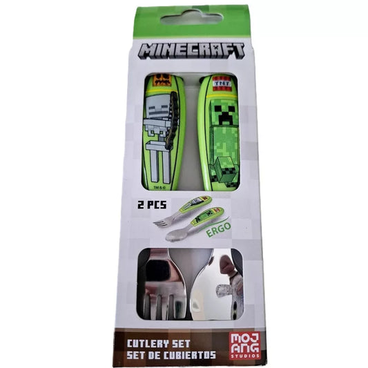Ensemble de couverts ergonomiques en métal Minecraft