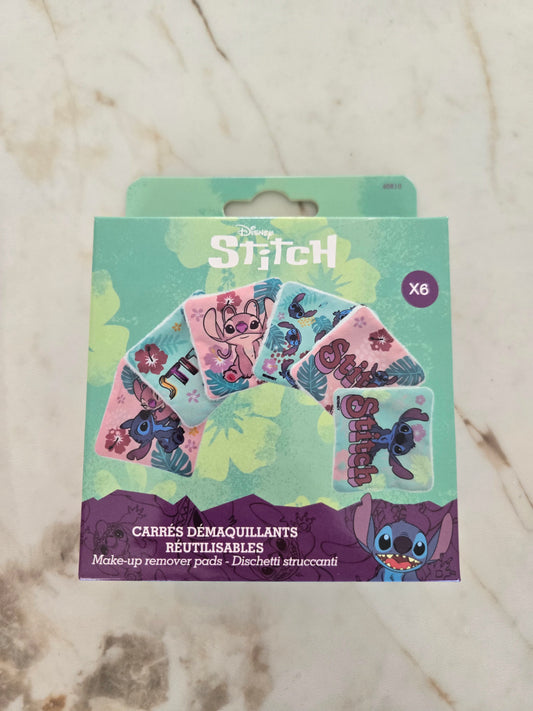 Lot de 6 carrés démaquillants réutilisables Stitch