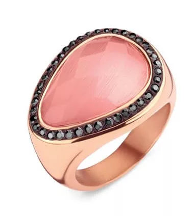 Bague Victoria en pierre rose couleur or rose