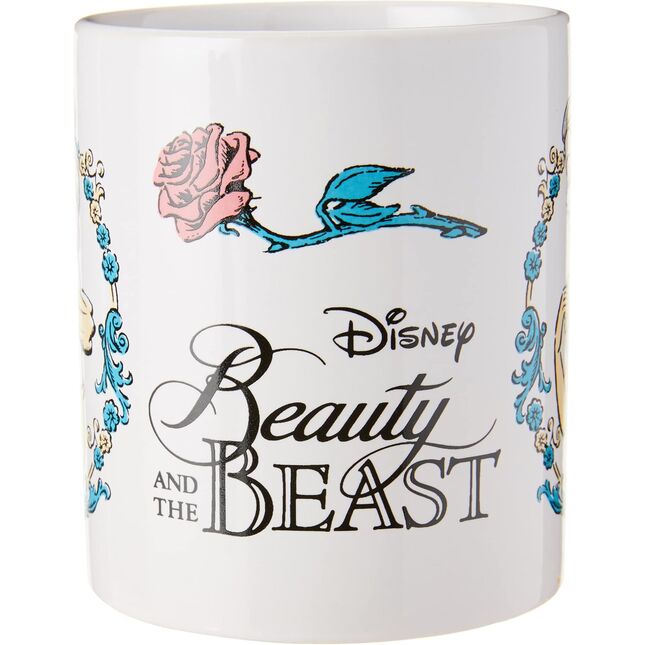 Ensemble tasse, porte-clés et sous-verre La Belle et la Bête de Disney