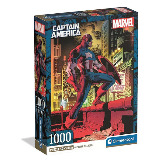(Précommande) Puzzle compact Avengers Captain America 1000 pièces + poster inclus Clementoni