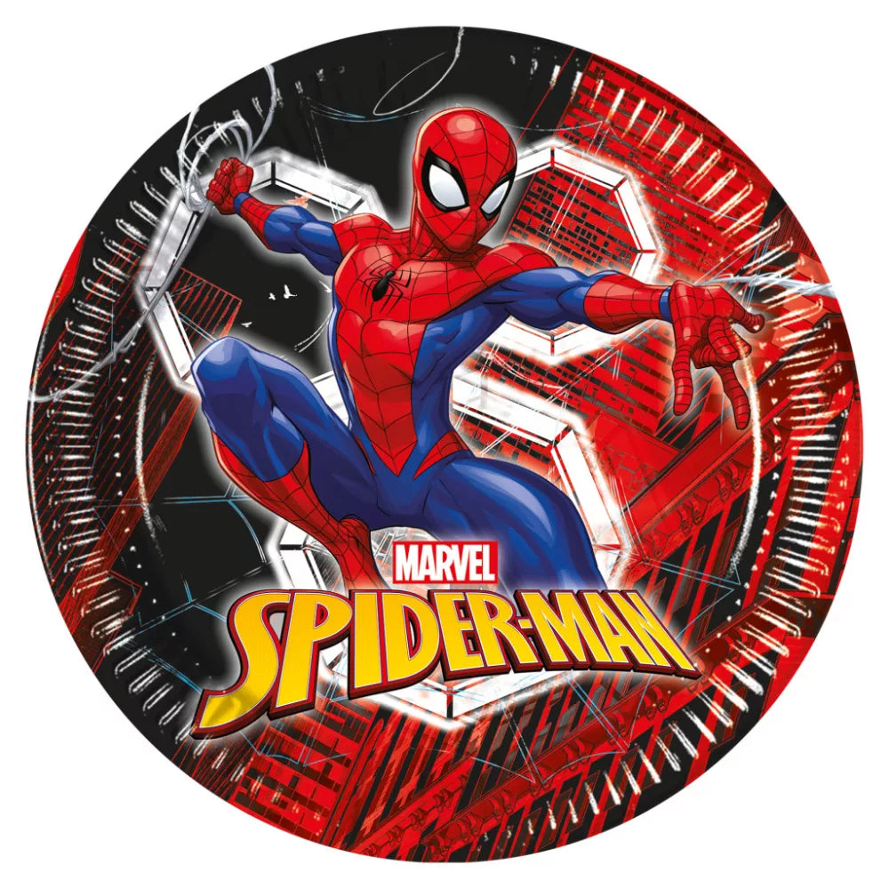 Assiettes en carton Spiderman 23 cm